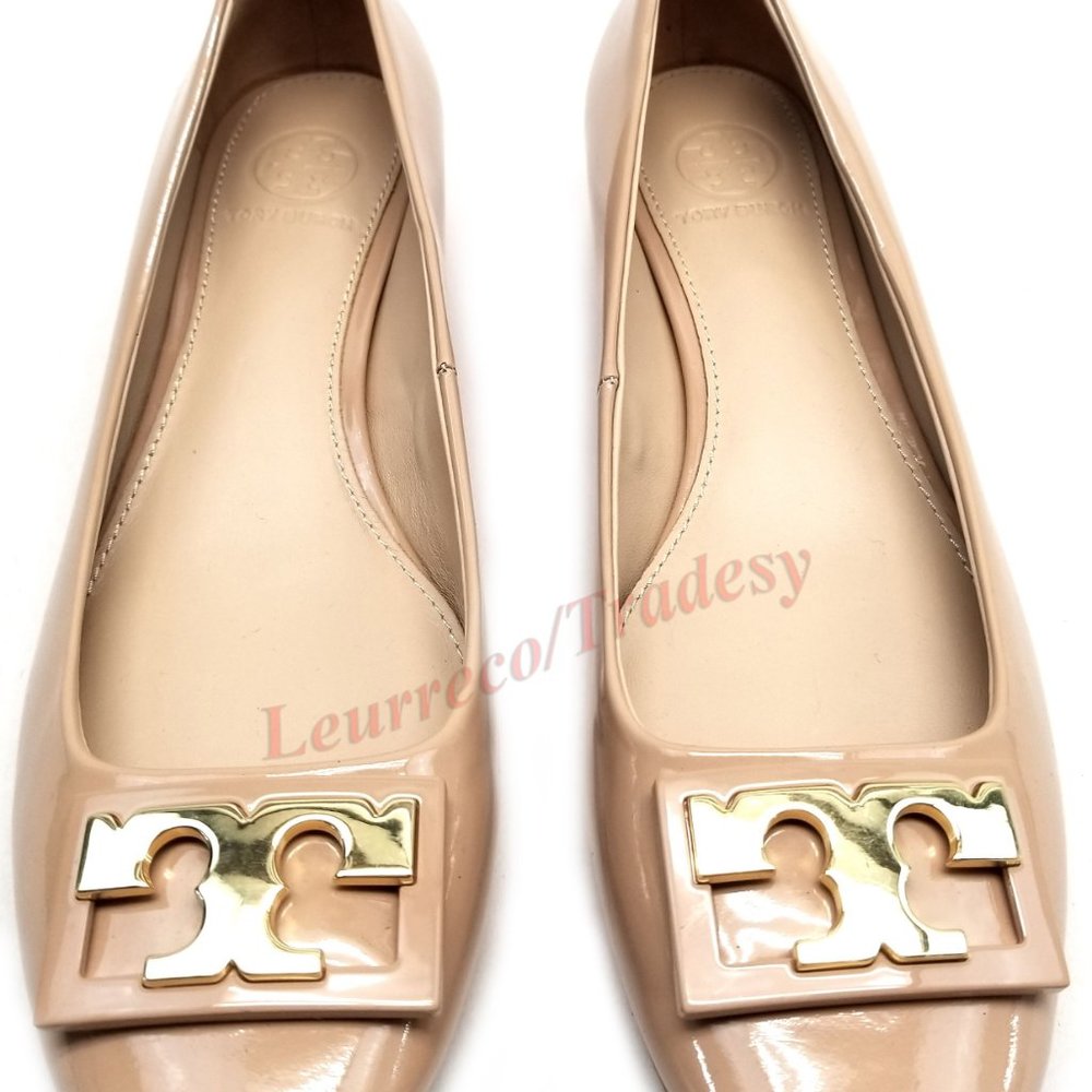 Tory Burch Nude Gigi Patent Logo 25mm Pumps